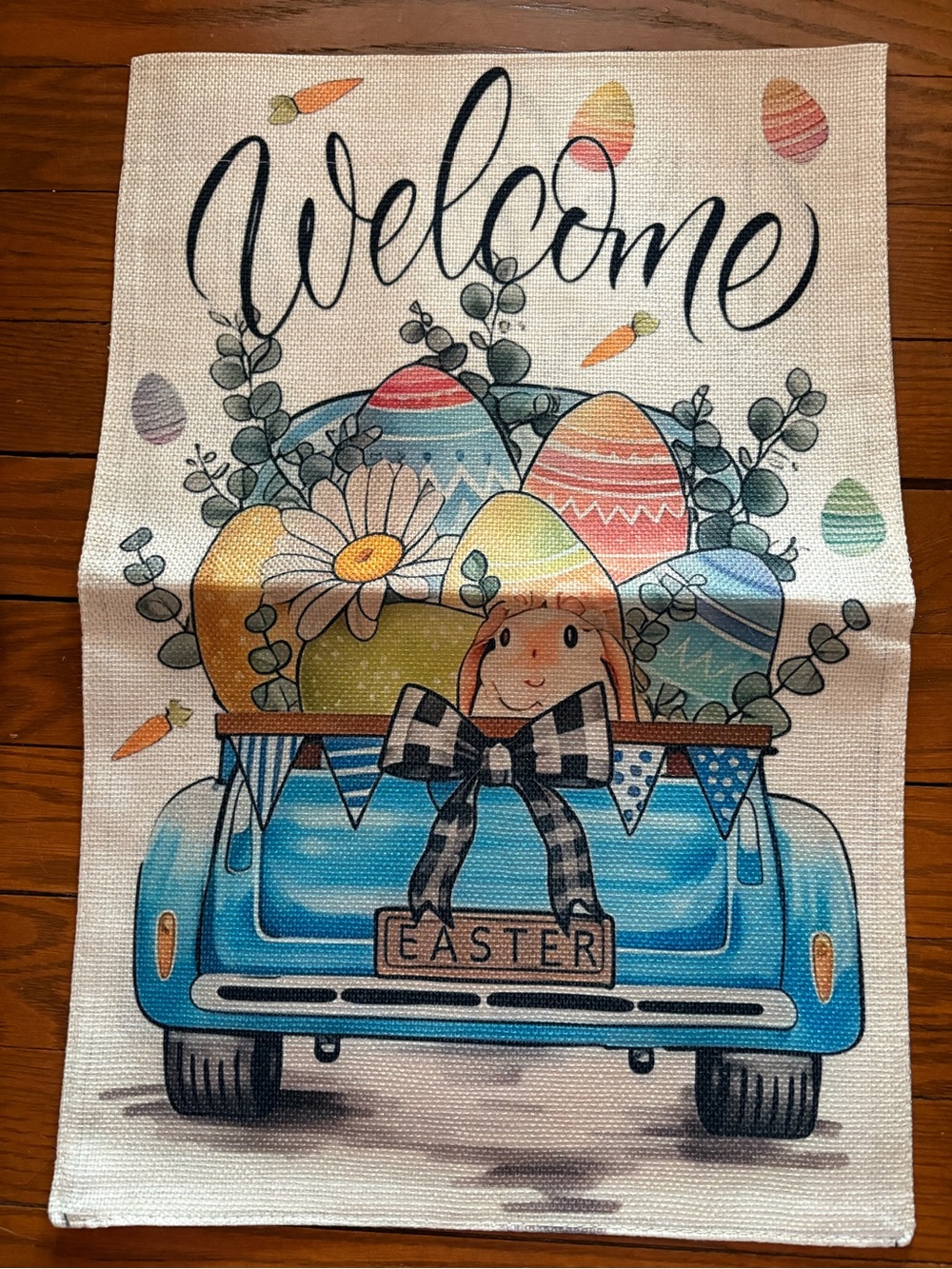 Garden Flag Easter Truck 12” x 18” NWOT